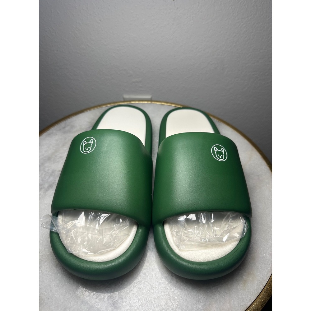 Green EVA Foam Platform‎ Slide Sandals Mens Size Dog Graphic New